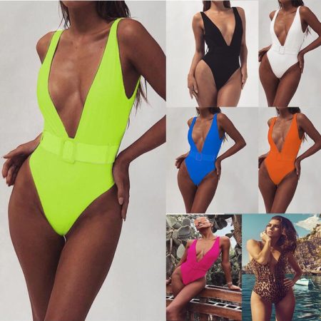 Maillot de bain 1 pièce décolleté