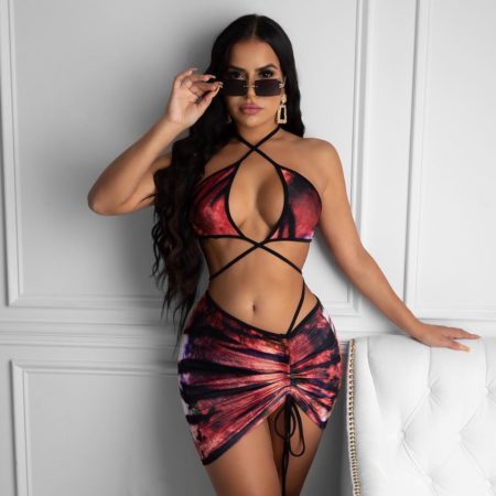 Maillot de bain africain 3 pièces, avec jupe Coss, ensemble Bikini, pour femmes