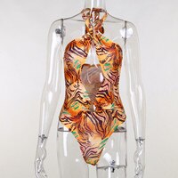 Body 1 pièce imprimé léopard et peau de tigre