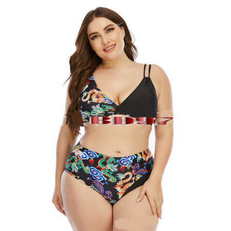 BD97 Femme Été Calme Bikini Tricolore Maillots de Bain 2 Pièces