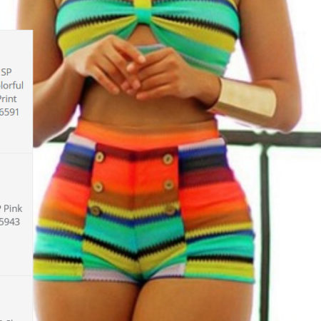 Rayures fleur bouton imprimé maillot