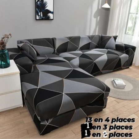 Housse de Canapé gris et noir