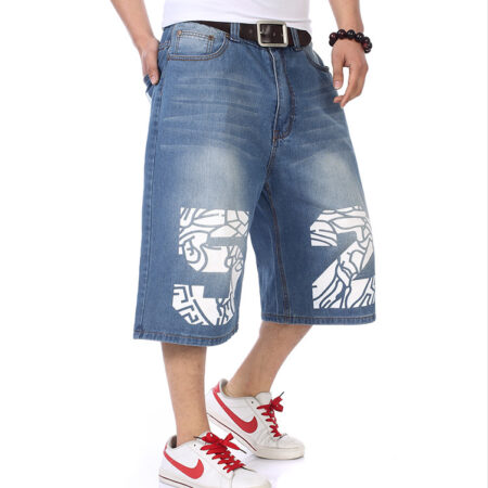 pantalon court en jeans grande taille