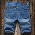 Short en jean Stretch pour Gentleman couleur bleu et gris-noir
