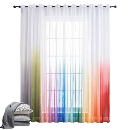 Rideaux voile a motif