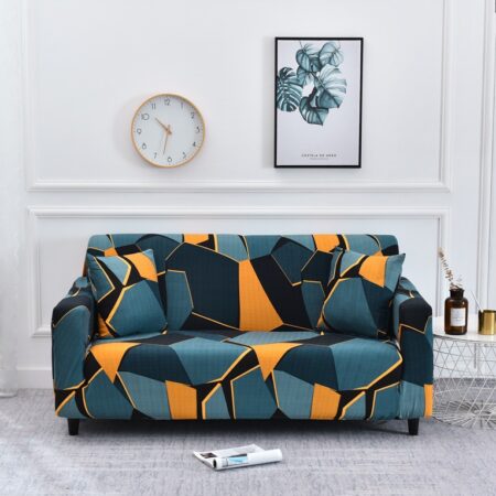 Housse pour tous type de canapé ( motif turquoise clair , turquoise foncé , jaune)