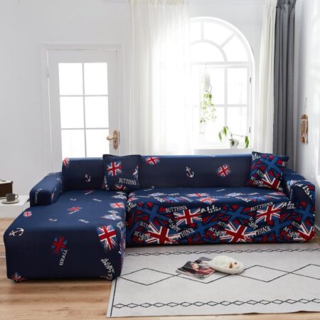 Housse pour tous type de canapé (bleu foncé motif angletaire)