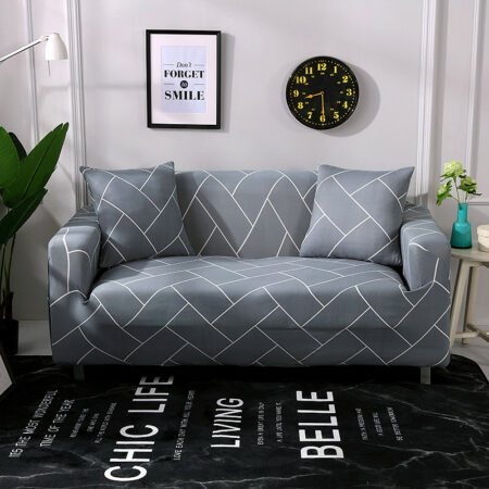 Housse pour tous type de canapé ( gris clair avec trait blanc )