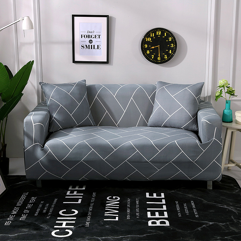 Housse pour tous type de canapé ( gris clair avec trait blanc )