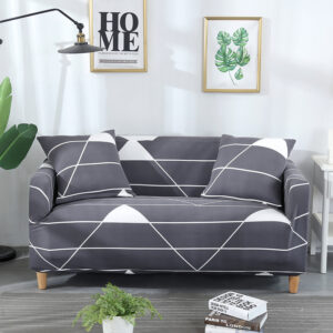 Housse pour tous type de canapé (gris clair avec triangle blanc)