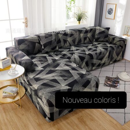 Housse de canapé angle droit noir