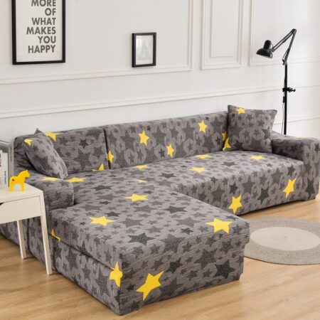Housse pour tous type de canapé gris avec etoile jaune