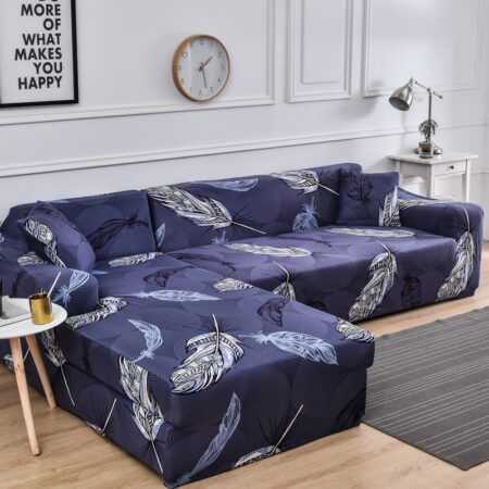 Housse pour tous type de canapé violet avec fleur blanche