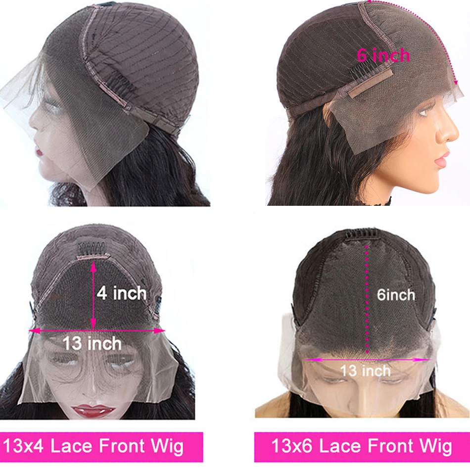 Perruque Lace Front Wig naturelle lisse pour femmes, cheveux humains, densité 250, tuile transparente, HD, – Image 6