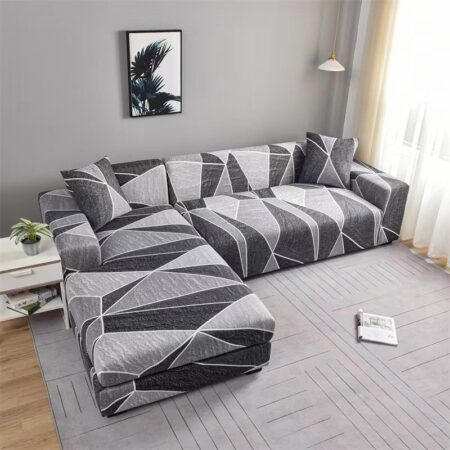 Housse de canapé universel gris foncé , gris clair triangulaire