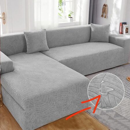 Housse de canapé universelle imperméable gris clair