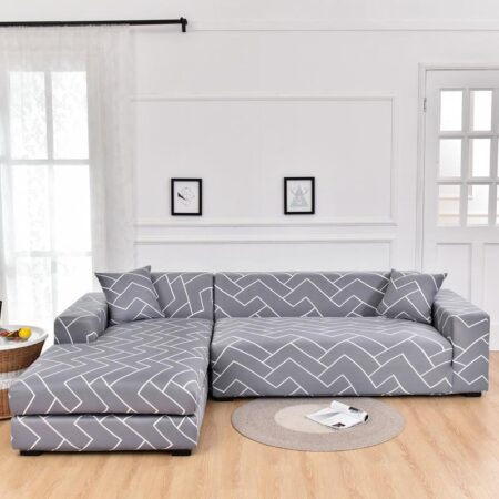 Housse de canapé universelle unis gris foncé