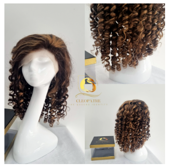 Perruque Cheveux Naturels Bouclés Décolorés - Tête Complète